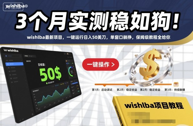 3个月实测稳如狗！wishlba最新项目，一键运行日入50美刀，单窗口躺挣，保姆级教程全给你【揭秘】 - 识享社-识享社