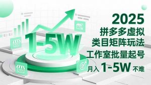 2025 拼多多虚拟类目矩阵玩法，工作室批量起号，月入 1-5W 不难-识享社