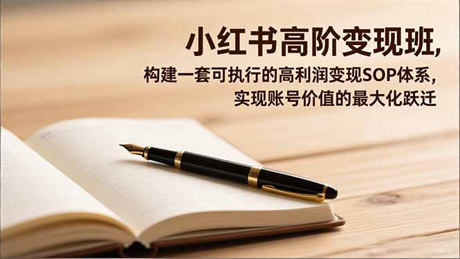 小红书高阶变现班，构建一套可执行的高利润变现SOP体系，实现账号价值的最大化跃迁-识享社