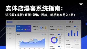 实体店爆客系统指南：短视频+模板+直播+矩阵+投放，新手商家月入5万+-识享社