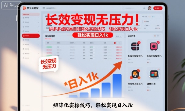 长效变现无压力！拼多多虚拟类目矩阵化实操技巧，轻松实现日入1k【揭秘】 - 识享社-识享社