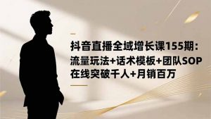 抖音直播全域增长课155期：流量玩法+话术模板+团队SOP，在线突破千人+...-识享社