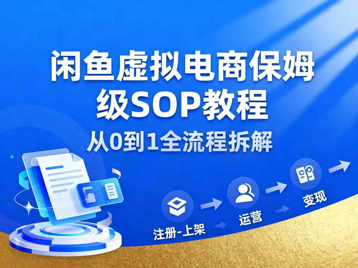 闲鱼虚拟电商，月入轻松过1W，保姆级SOP教程 - 识享社-识享社