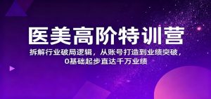 医美高阶特训营，拆解行业破局逻辑，从账号打造到业绩突破，0基础起步直达千万业绩-识享社