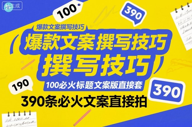 爆款文案撰写技巧,100个必火标题文案模版直接套,390条必火文案直接拍 - 识享社-识享社