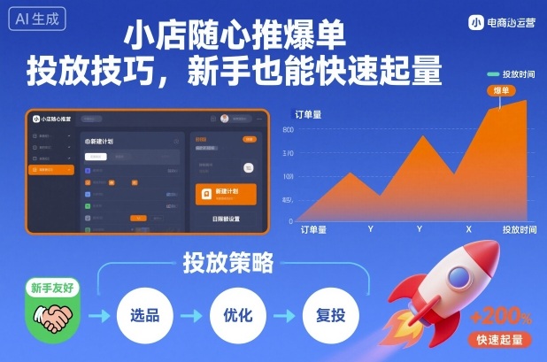 小店随心推爆单投放技巧，新手也能快速起量 - 识享社-识享社