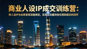 商业人设IP成交训练营-12月：将人设IP与业务变现深度绑定，从流量到信任再到成交闭环-识享社
