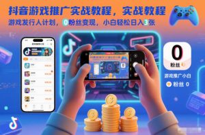 抖音游戏推广实战教程，游戏发行人计划，0粉丝变现，小白轻松日入3张-识享社