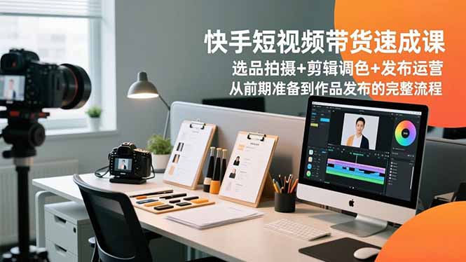 快手短视频带货速成课，选品拍摄+剪辑调色+发布运营，从前期准备到作品发布的完整流程 - 识享社-识享社