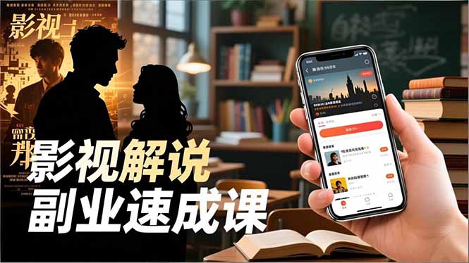 Tk影视解说副业速成课，软件安装、全流程实操、爆款预设，新手两周变现 - 识享社-识享社