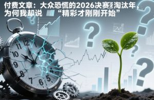 付费文章：大众恐慌的2026决赛淘汰年，为何我却说“精彩才刚刚开始”？-识享社