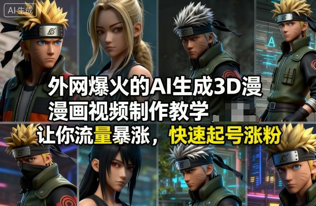 外网爆火的AI生成3D漫画视频制作教学，让你流量暴涨，快速起号涨粉！ - 识享社-识享社