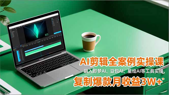 AI剪辑全案例实操课，融入即梦AI、豆包AI、星绘AI等工具实操，复制爆款月收益3W+ - 识享社-识享社