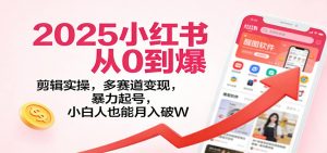 2025小红书从0到爆：剪辑实操，多赛道变现，暴力起号，零基础也能月入破W-识享社