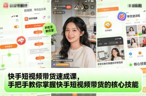 快手短视频带货速成课，手把手教你掌握快手短视频带货的核心技能-识享社