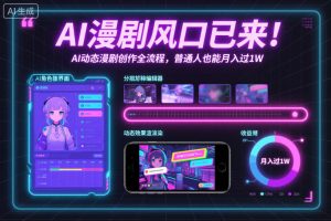 AI漫剧风口已来!AI动态漫剧创作全流程,普通人也能月入过1W-识享社