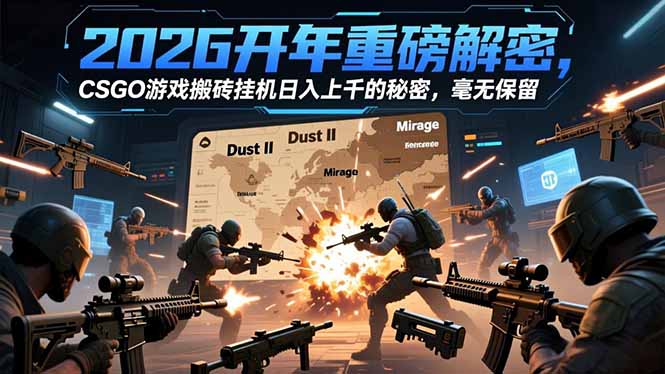 2026开年重磅解密，CSGO游戏搬砖挂机日入上千的秘密，毫无保留-识享社