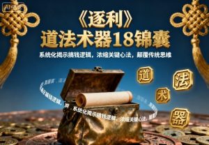 《逐利》道法术器18锦囊，系统化揭示搞钱逻辑，浓缩关键心法，颠覆传统思维(更新)-识享社
