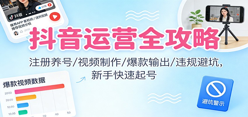 图片[1]-抖音运营全攻略：注册养号/视频制作/爆款输出/违规避坑，新手快速起号 - 识享社-识享社