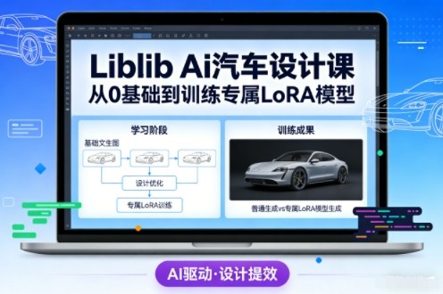 Liblib Ai汽车设计课，从0基础文生图，到教你训练专属设计和风格LoRA模型-识享社