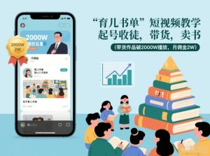 育儿书单短视频教学，起号收徒，带货，卖书(带货作品破2000W播放，月佣金2W)-识享社