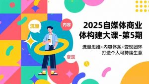 2025自媒体商业体构建大课-第5期，流量思维+内容体系+变现闭环，打造个人可持续生意-识享社