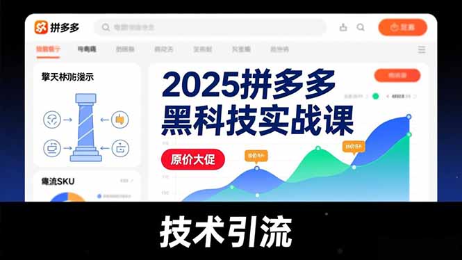 2025拼多多黑科技实战课，擎天柱玩法、爆流SKU、原价大促，技术引流，单店日销轻松破千单 - 识享社-识享社