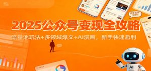 2025公众号变现全攻略：流量池玩法+多领域爆文+AI漫画，新手快速盈利-识享社