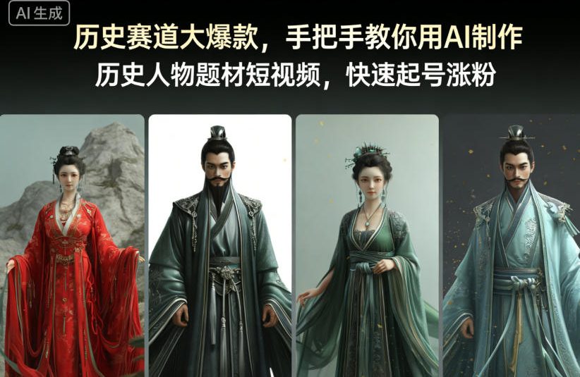 历史赛道大爆款，手把手教你用AI制作历史人物题材短视频，快速起号涨粉 - 识享社-识享社