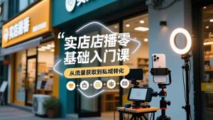 实体店播零基础入门课,实体店+短视频+直播+微信生态+私域社群,从流量获取到私域转化-识享社