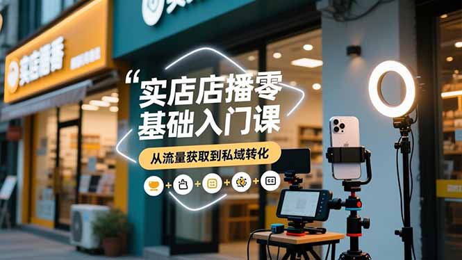 实体店播零基础入门课,实体店+短视频+直播+微信生态+私域社群,从流量获取到私域转化 - 识享社-识享社