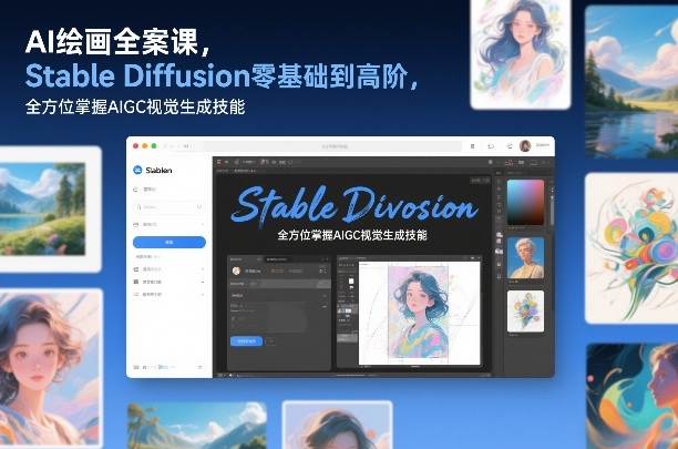 AI绘画全案课,Stable Diffusion零基础到高阶,全方位掌握AIGC视觉生成技能 - 识享社-识享社