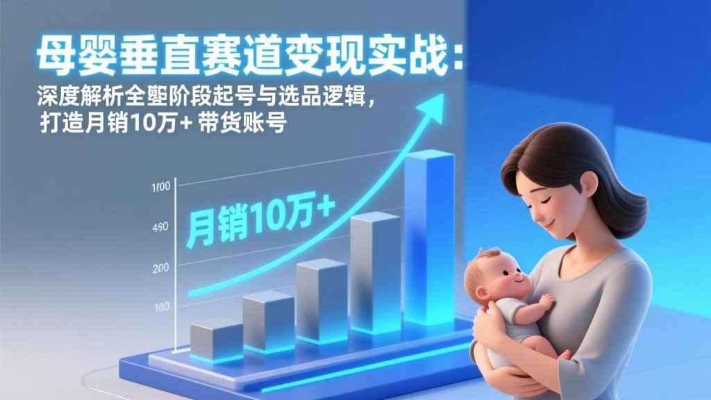 母婴垂直赛道变现实战：深度解析三大阶段起号与选品逻辑，打造月销10万+带货账号-识享社