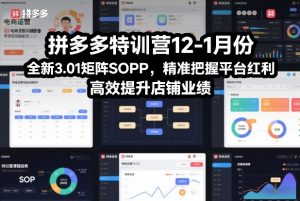 拼多多特训营12-1月份，全新3.01矩阵Sop，精准把握平台红利，高效提升店铺业绩-识享社
