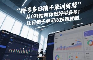 拼多多日销千单训练营，从0开始带你做好拼多多，让日销千单可以快速复制(更新26年1月)-识享社