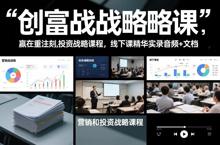 创富战略课,赢在重注时刻,营销和投资战略课程,线下课精华实录音频+文档 - 识享社-识享社