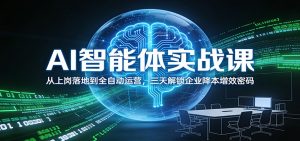 AI智能体实战课:从上岗落地到全自动运营,三天解锁企业降本增效密码-识享社