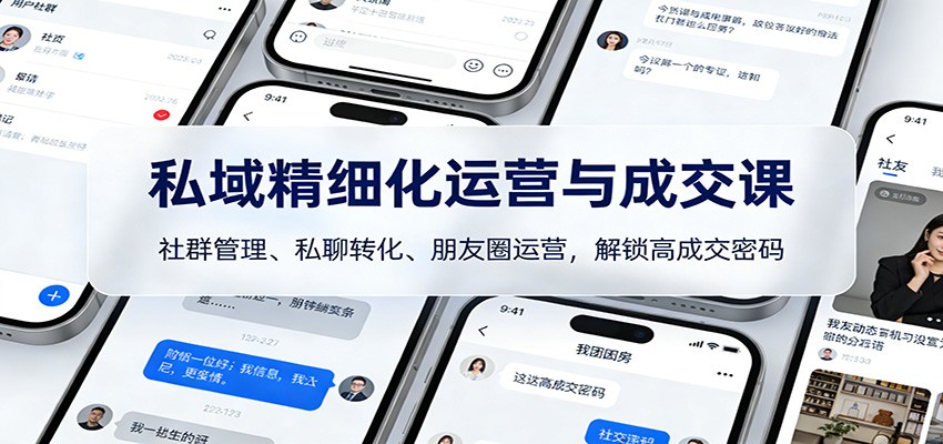 图片[1]-私域精细化运营与成交课：社群管理、私聊转化、朋友圈运营，解锁高成交密码 - 识享社-识享社