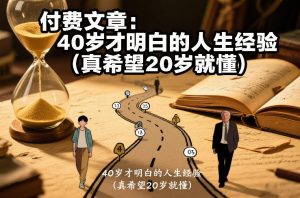 付费文章：40岁才明白的人生经验(真希望20岁就懂)-识享社