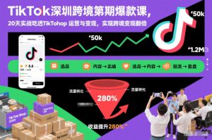 TikTok深圳跨境第2期爆款课，20天实战吃透TikTok Shop运营与变现，实现跨境变现翻倍-识享社