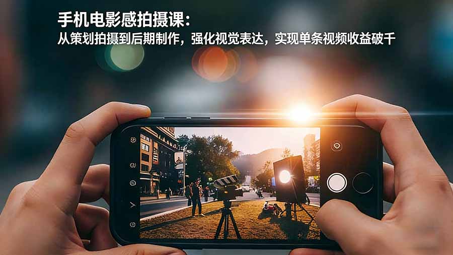 手机电影感拍摄课：从策划拍摄到后期制作，强化视觉表达，实现单条视频收益破千 - 识享社-识享社