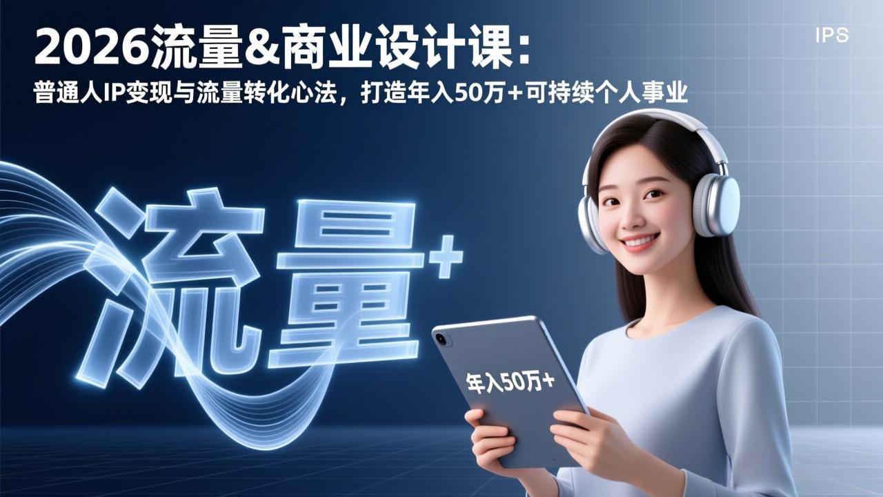 2026流量&商业设计课：普通人IP变现与流量转化心法，打造年入50万+可持续个人事业 - 识享社-识享社