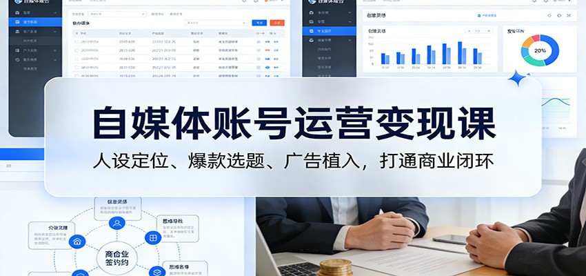 图片[1]-自媒体账号运营变现课：人设定位、爆款选题、广告植入，打通商业闭环 - 识享社-识享社