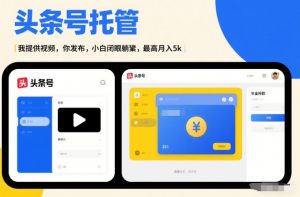 头条号AI托管，我提供视频，你发布，小白闭眼躺賺，最高月入5k+【揭秘】-识享社