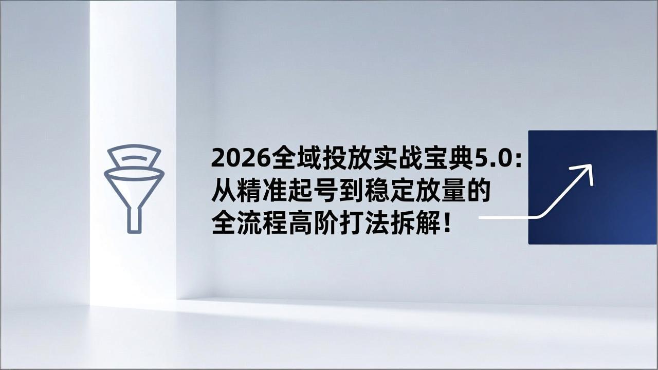 2026全域投放实战宝典5.0：从精准起号到稳定放量的全流程高阶打法拆解！ - 识享社-识享社