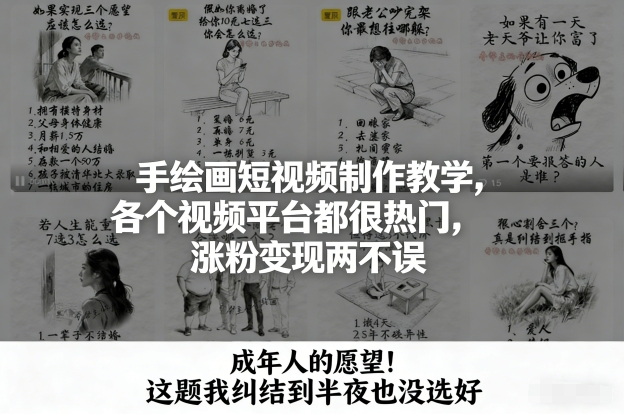 手绘画短视频制作教学，各个视频平台都很热门，涨粉变现两不误 - 识享社-识享社