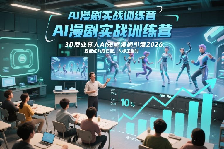 AI漫剧实战训练营，3D商业真人AI短剧漫剧引爆2026，流量红利期已至，入场正当时 - 识享社-识享社