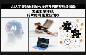 AI人工智能电影制作技巧及后期完整终极指南：零成本学技能，碎片时间副业增收-识享社