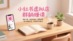 小红书虚拟店群躺赚课，选品上架、自动化笔记、矩阵运营，单人管理30号，月利润可达数万-识享社