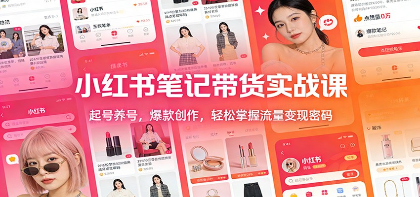 小红书笔记带货实战课：起号养号，爆款创作，轻松掌握流量变现密码-识享社